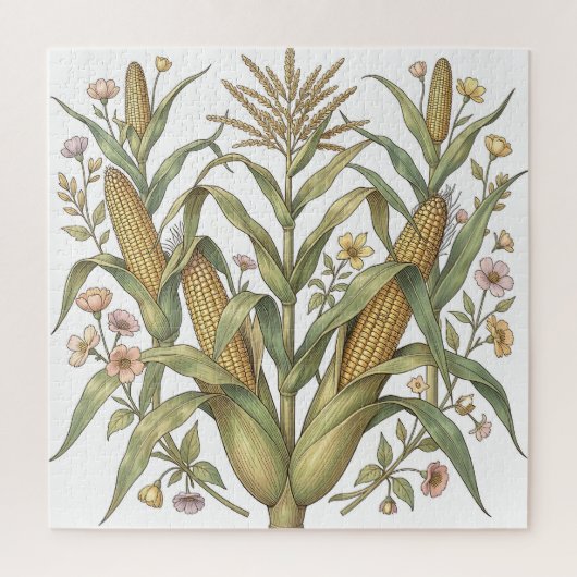 Vintage Maïskolf Botanisch Legpuzzel (Verticaal)