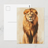 Vintage Majestätischer Löwe Wildtiere  Briefkaart (Voorkant / Achterkant)