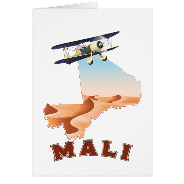 Vintage Mali Map reisposter (Voorkant)