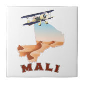 Vintage Mali Map reisposter Tegeltje (Voorkant)
