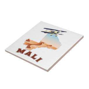 Vintage Mali Map reisposter Tegeltje