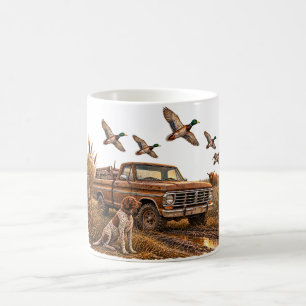 Vintage Mallard Eendenjacht Pickup Truck Hond  Koffiemok