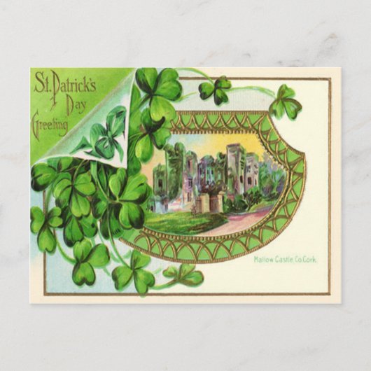 Vintage Mallow Castle St. Patrick's Dag Kaart (Voorkant)