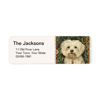 Vintage Maltese or Bichon puppy Dog Etiket