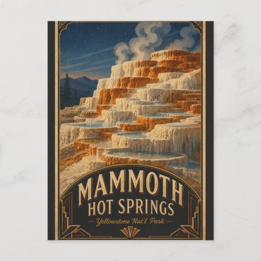 Vintage Mammoth Hot Springs Yellowstone Park Briefkaart (Voorkant)