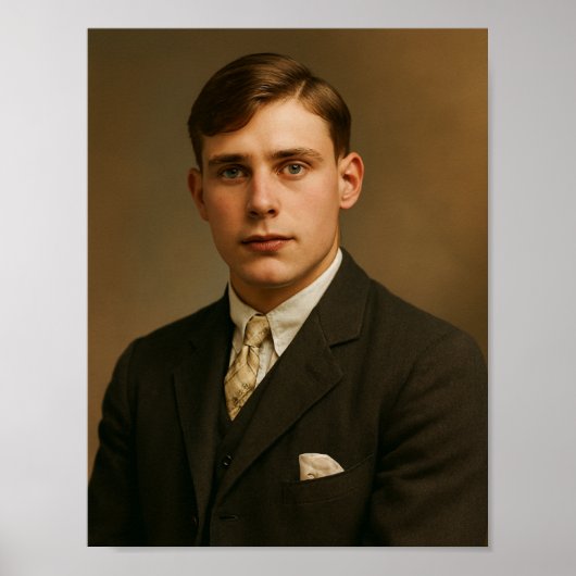 Vintage man foto poster (Voorkant)