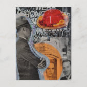 Vintage man met zwevend dessert collage briefkaart (Voorkant)