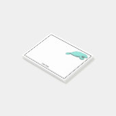 Vintage Manatee Tekening Aqua Post-it® Notes (Schuin)