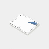 Vintage Manatee Tekening Blauw Post-it® Notes (Schuin)