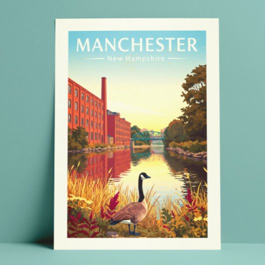 Vintage Manchester New Hampshire Briefkaart