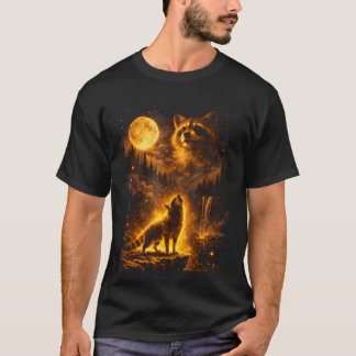 Vintage Maneschijn Dier Grappige Wasbeer Huilt Naa T-shirt