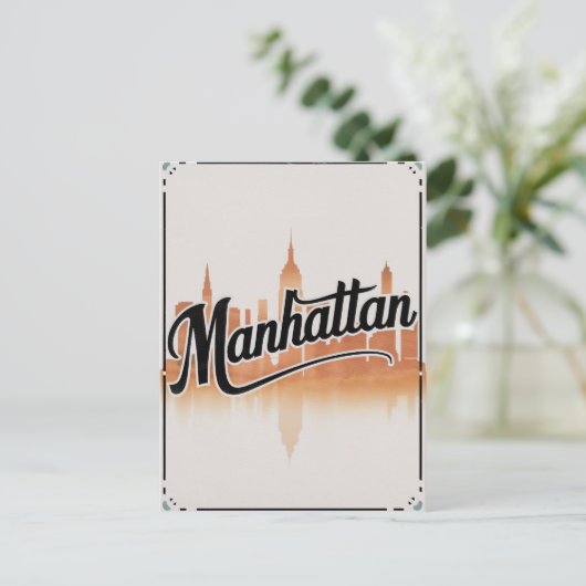 Vintage Manhattan NYC Briefkaart (Staand voorkant)