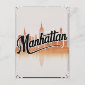 Vintage Manhattan NYC Feestdagenkaart (Voorkant)