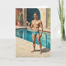 Vintage Mannelijke Pin-up Zaddy | Retro Zwemband Z