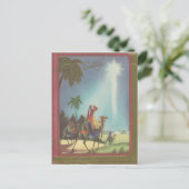 Vintage Mannen met kerstmis Feestdagenkaart (Staand voorkant)