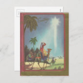 Vintage Mannen met kerstmis Feestdagenkaart (Voorkant / Achterkant)