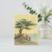 Vintage Mannen met kerstmis Feestdagenkaart (Staand voorkant)