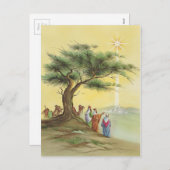 Vintage Mannen met kerstmis Feestdagenkaart (Voorkant / Achterkant)