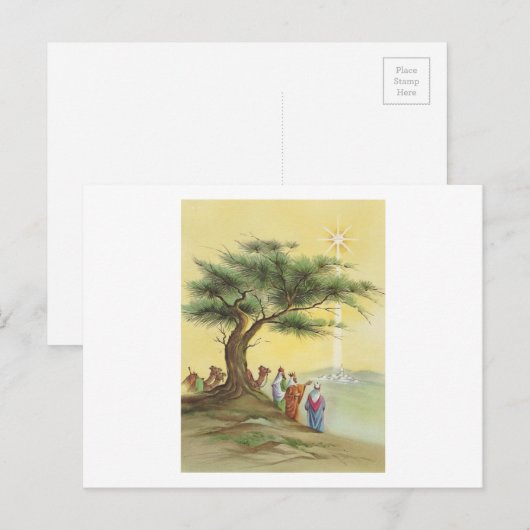 Vintage Mannen met kerstmis Feestdagenkaart (Voorkant / Achterkant)