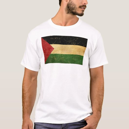 Vintage Mannen onder Palestijnse vlag T-shirt (Voorkant)