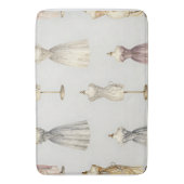 Vintage Mannequin Ballgown Pattern Badmat (Voorkant Verticaal)