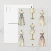 Vintage Mannequin Ballgown Pattern Briefkaart (Voorkant / Achterkant)