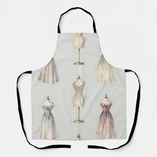 Vintage Mannequin Ballgown Pattern Schort (Voorkant)