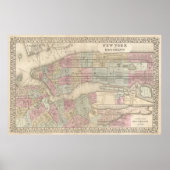 Vintage Map of Brooklyn Poster (Voorkant)