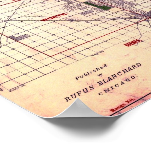 Vintage Map of Chicago Poster (Hoek)