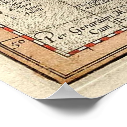 Vintage Map of England (1596) Poster (Hoek)