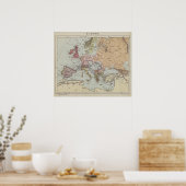 Vintage Map of Europe Poster (Keuken)
