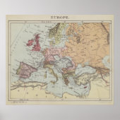 Vintage Map of Europe Poster (Voorkant)