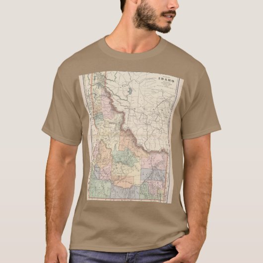 Vintage Map of Idaho 1901 T-shirt (Voorkant)