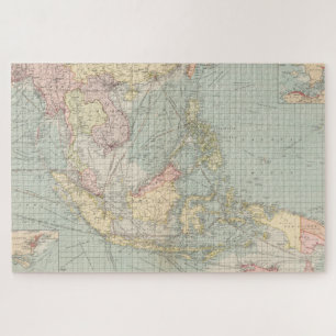 Vintage Map of Indonesia and The Philippine Ports Legpuzzel