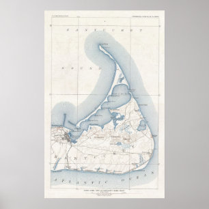 Vintage Map of Nantucket (1919) Poster