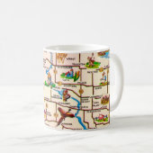 Vintage Map of South Dakota Mug Koffiemok (Voorkant rechts)