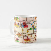 Vintage Map of South Dakota Mug Koffiemok (Voorkant links)