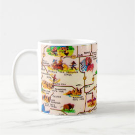 Vintage Map of South Dakota Mug Koffiemok