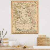 Vintage Map of The Aegean Sea (1835) Poster (Keuken)