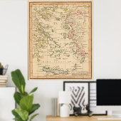 Vintage Map of The Aegean Sea (1835) Poster (Thuiskantoor)