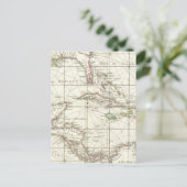 Vintage Map of the Caribbean Briefkaart (Staand voorkant)
