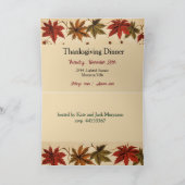 vintage maple leaves - Thanksgiving invitation Kaart (Binnen)
