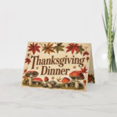 vintage maple leaves - Thanksgiving invitation Kaart (Voorkant)
