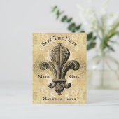 Vintage Mardi Gras Fleur de Lis Briefkaart (Staand voorkant)