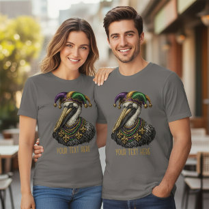 Vintage Mardi Gras Pelikaan Narrenkap   Retro Carn T-shirt