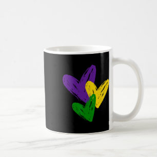 Vintage Mardi Gras Schattige Harten Grappige Liefd Koffiemok