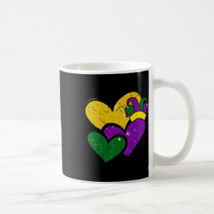Vintage Mardi Gras Schattige Harten Meisjes Vrouwe Koffiemok