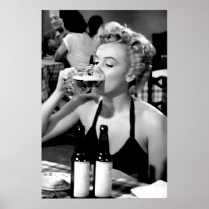 Vintage Marilyn Monroe Bierprint – Feministische B Poster