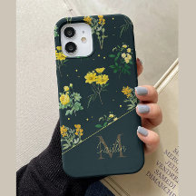 Vintage marineblauw gepersonaliseerd bloemmotief m