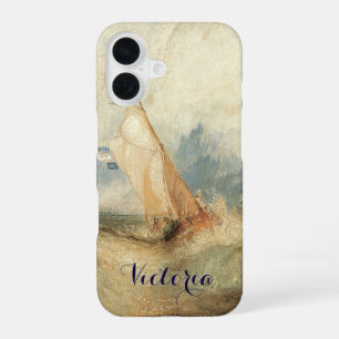 Vintage maritiem schip zeelandschap door Joseph Tu iPhone 16 Hoesje